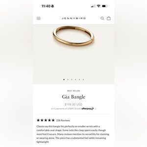 Jenny Bird Gold Gia Bangle Bracelet